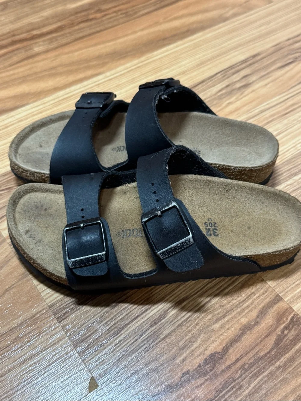 Birkenstock Black Two-Strap Kids Sandals, Sz 32